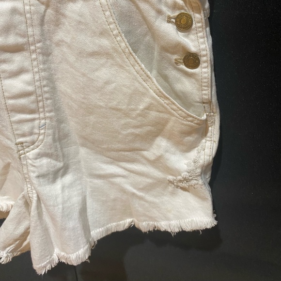 Pilcro and the Letterpress Overall Jean Shorts Anthropologie, 30, cream - Picture 2 of 8